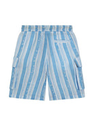 Shorts per bambino Dolce & Gabbana Kids azzurro con design a righe - Rubino Kids