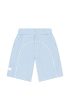 Shorts per bambino Emporio Armani Kids azzurri con logo aquila sul davanti - Rubino Kids