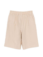 Shorts per bambino Emporio Armani Kids beige con logo aquila sul davanti - Rubino Kids