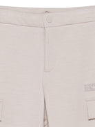 Shorts per bambino Emporio Armani Kids beige con tasche cargo - Rubino Kids