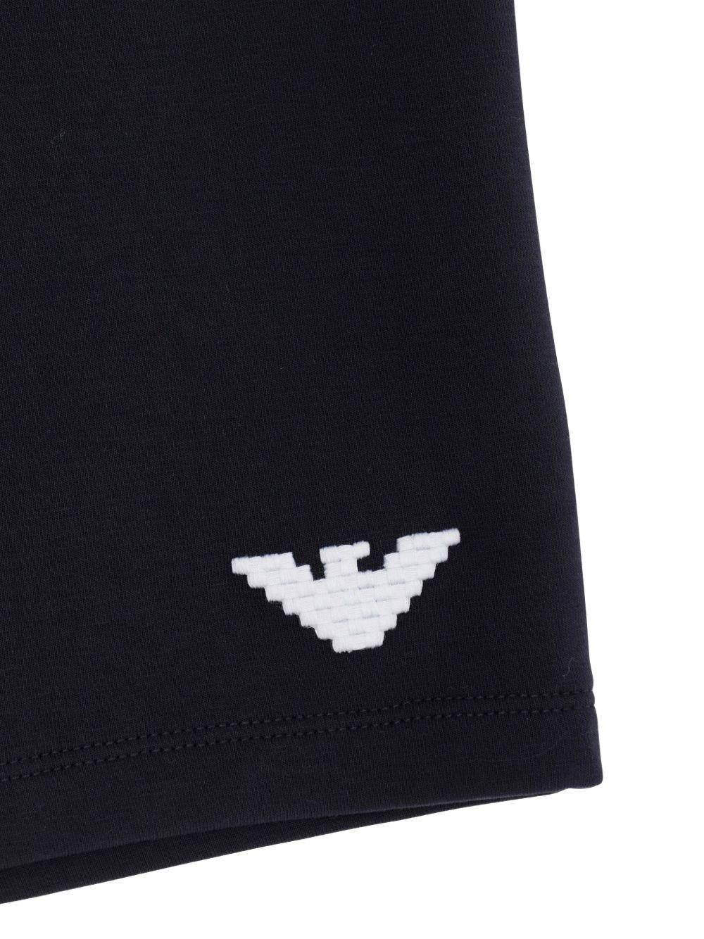 Shorts per bambino Emporio Armani Kids blu con caratteristico logo a forma di aquila - Rubino Kids