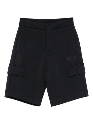 Shorts per bambino Emporio Armani Kids nero con toppa con logo