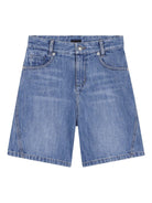 Shorts per bambino Givenchy Kids denim con cuciture tono su tono - Rubino Kids