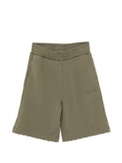 Shorts per bambino Golden Goose Kids verde con vita elasticizzata - Rubino Kids