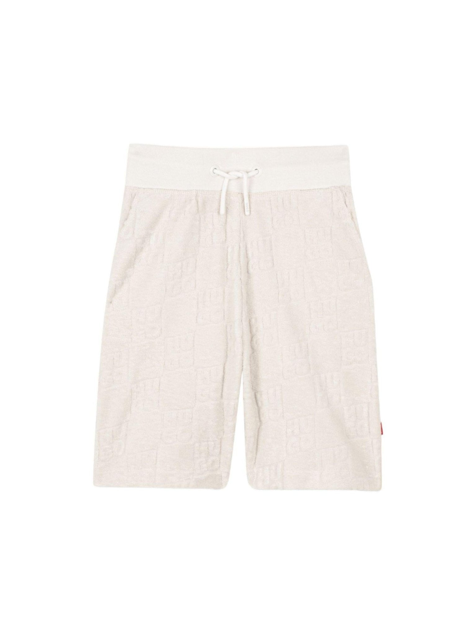 Shorts per bambino Hugo Kids bianco con chiusura a coulisse - Rubino Kids
