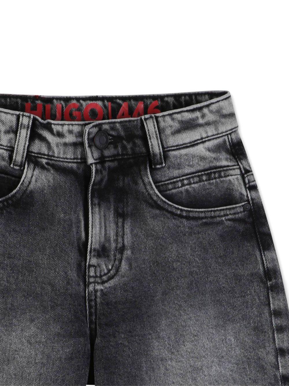 Shorts per bambino Hugo Kids grigio con effetto schiarito - Rubino Kids