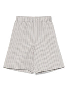 Shorts per bambino Il Gufo grigio con motivo a righe verticali - Rubino Kids