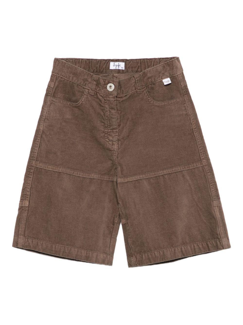 Shorts per bambino Il Gufo marrone in velluto a coste - Rubino Kids