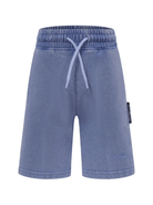 Shorts per bambino John Richmond Junior blu con targhetta con logo e stampa - Rubino Kids