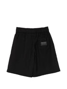 Shorts per bambino John Richmond Junior neri con tappa con logo sul retro - Rubino Kids