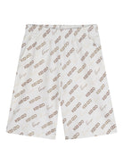 Shorts per bambino Kenzo Kids bianco con logo all - over - Rubino Kids