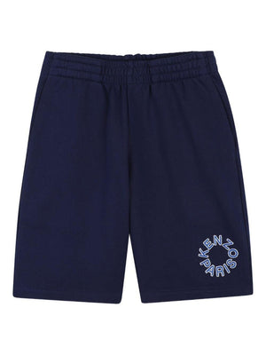 Shorts per bambino Kenzo Kids blu con stampa logo