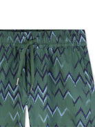 Shorts per bambino Lanvin Enfant verde con motivo a zig - zag - Rubino Kids