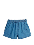 Shorts per bambino Mini Rodini denim con ricamo bassotto - Rubino Kids