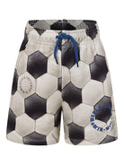 Shorts per bambino Molo beige con motivo football - Rubino Kids