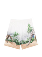 Shorts per bambino Molo bianco con stampa grafica dinosauri - Rubino Kids