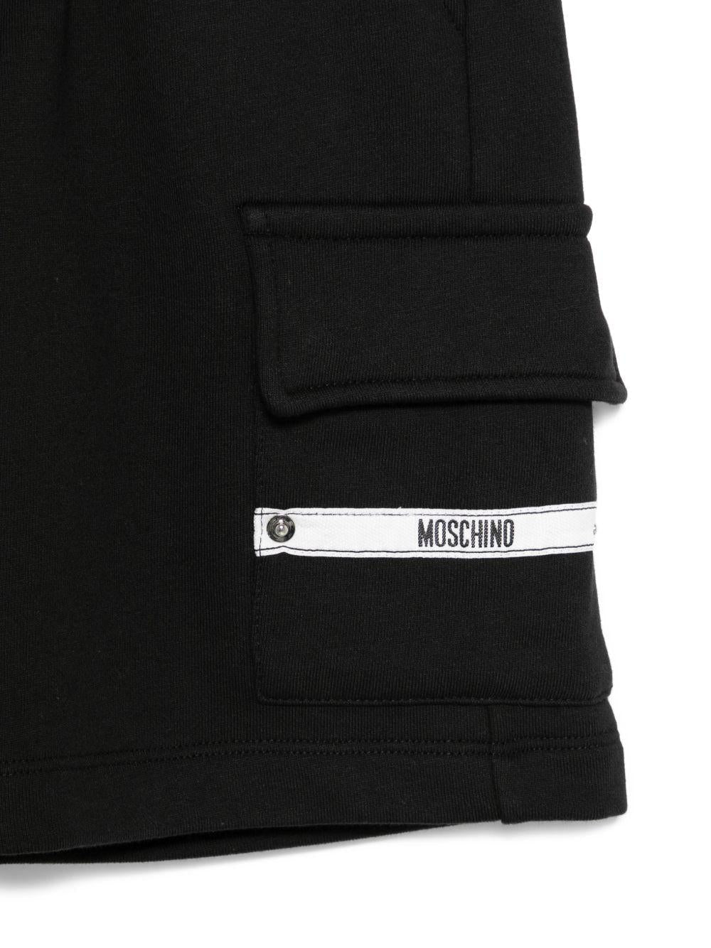 Shorts per bambino Moschino Kids neri con vita elasticizzata - Rubino Kids