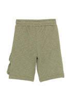 Shorts per bambino Moschino Kids verde con logo sul davanti - Rubino Kids