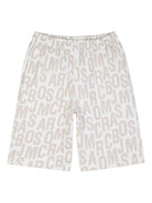 Shorts per bambino The Marc Jacobs Kids con stampa beige chiaro logo all - over - Rubino Kids