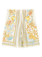 Shorts per bambino Versace Kids multicolore con stampa Underwater Barocco - Rubino Kids