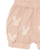 Shorts per neonata Donsje rosa con ricamo conigli - Rubino Kids