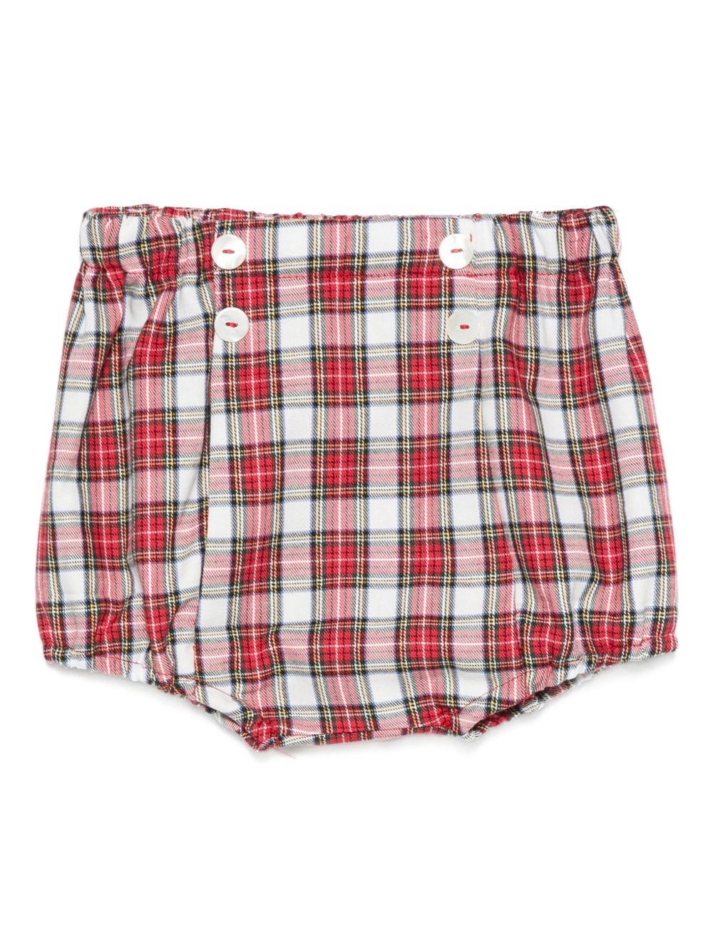 Shorts per neonata Mariella Ferrari rosso e bianco con motivo a quadri - Rubino Kids