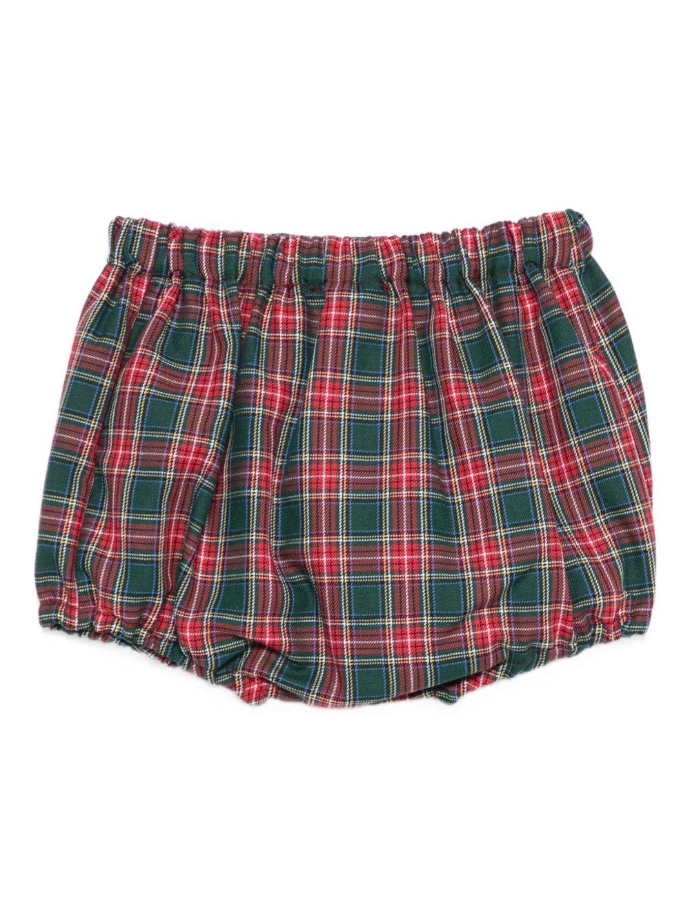 Shorts per neonata Mariella Ferrari rosso e verde con motivo a quadri - Rubino Kids
