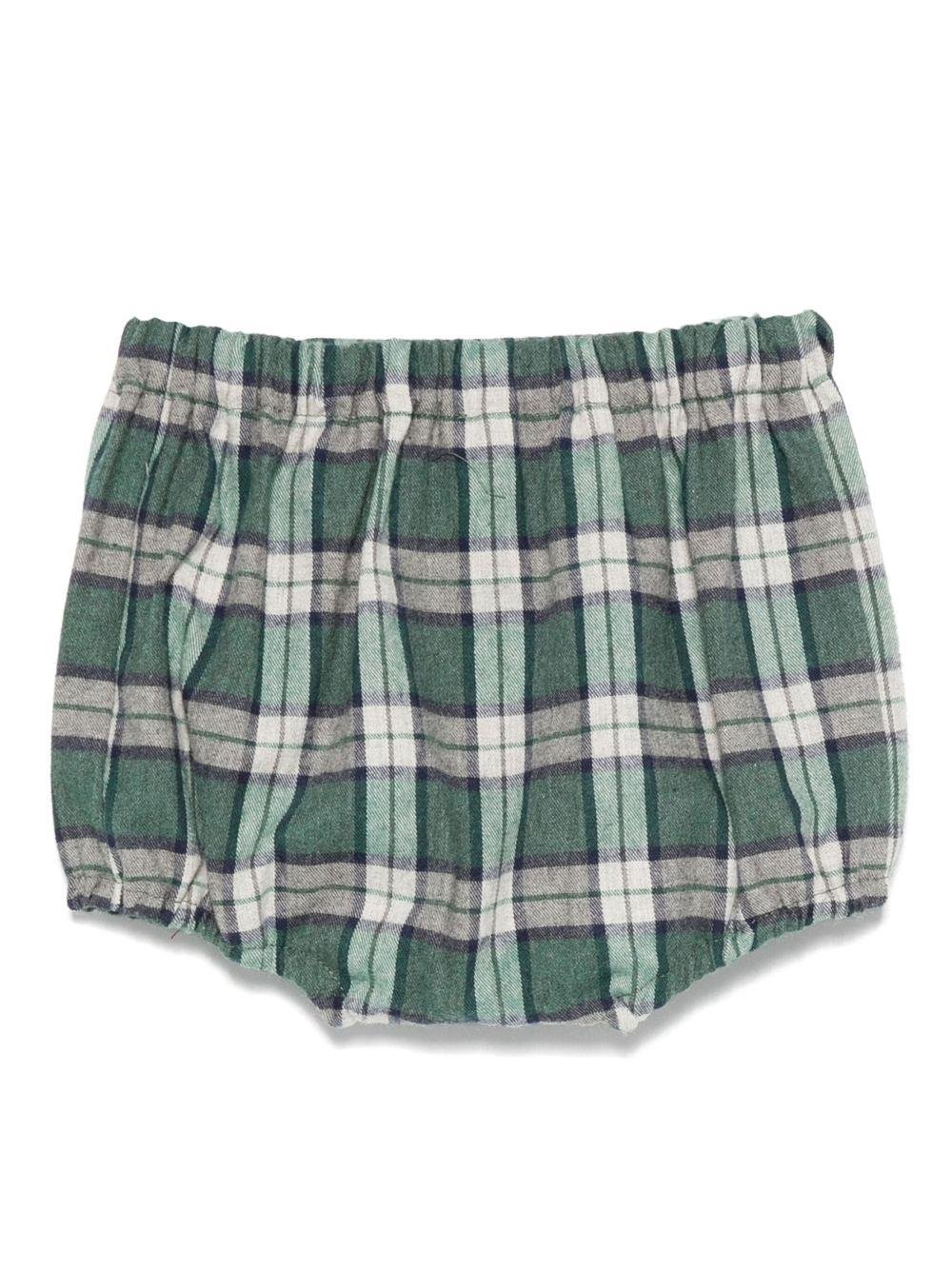 Shorts per neonata Mariella Ferrari verde e bianco con motivo a quadri - Rubino Kids