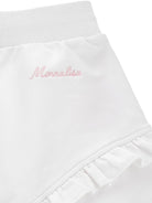 Shorts per neonata Monnalisa bianco con ricamo a fiori - Rubino Kids