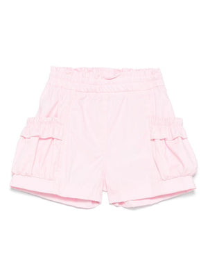 Shorts per neonata Monnalisa rosa con rifiniture ruches