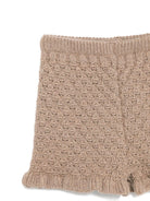 Shorts per neonata Paz Rodríguez beige con orlo arricciato - Rubino Kids
