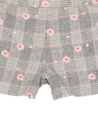 Shorts per neonata Tartine Et Chocolate grigi con ricami floreali - Rubino Kids