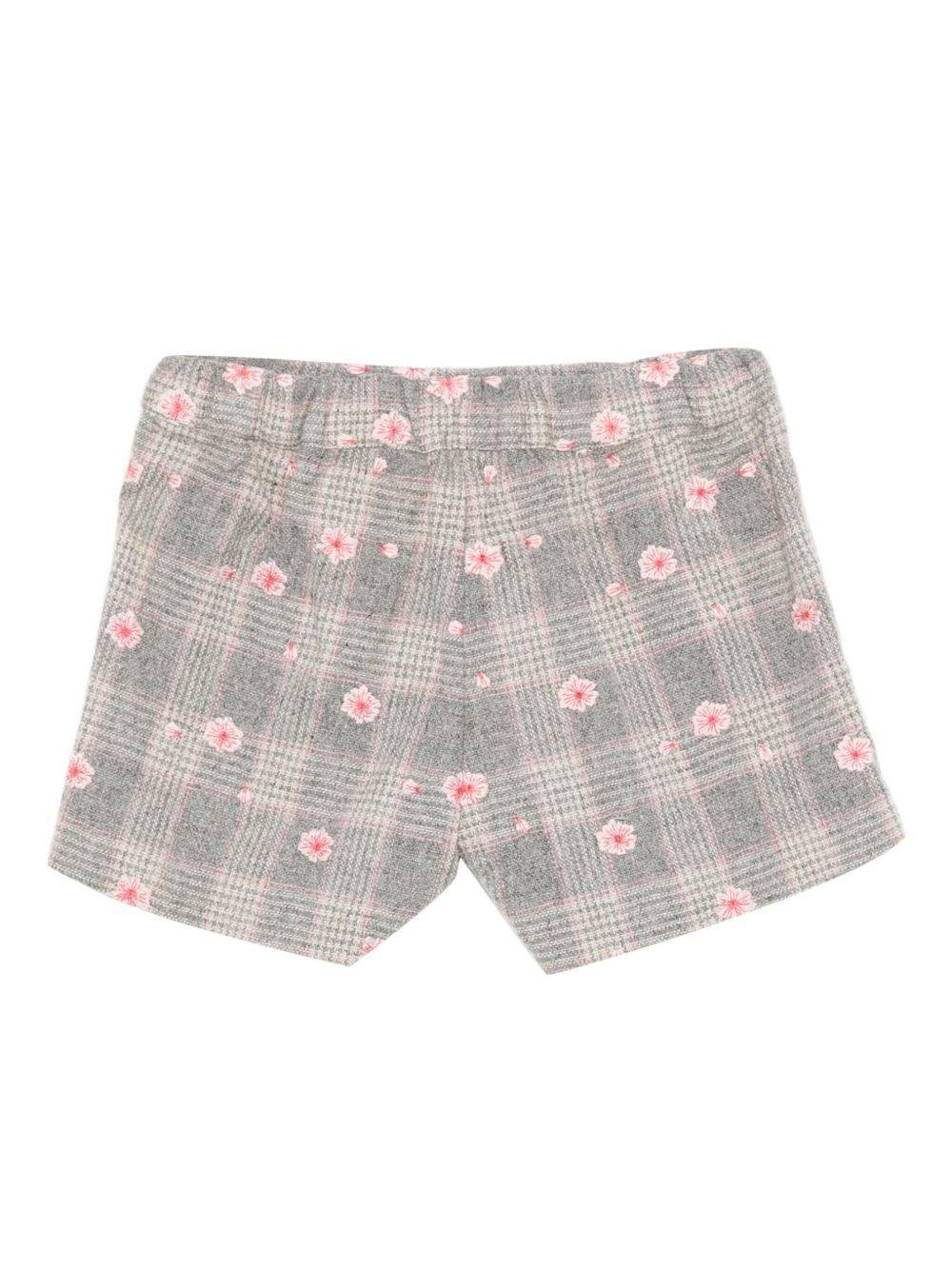 Shorts per neonata Tartine Et Chocolate grigi con ricami floreali - Rubino Kids