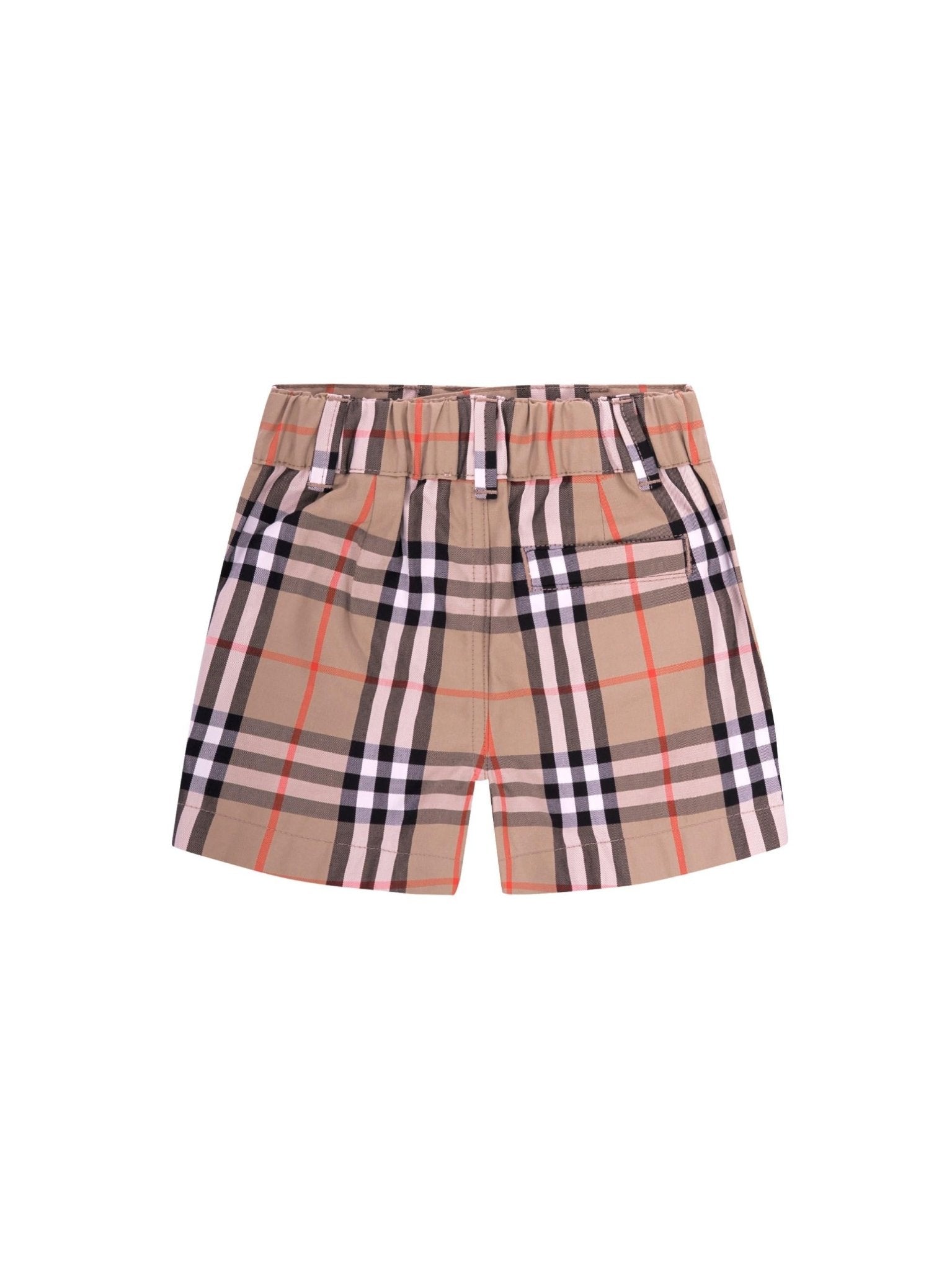 Shorts per neonati Burberry Kids beige con caratteristico motivo Vintage Check all - over - Rubino Kids