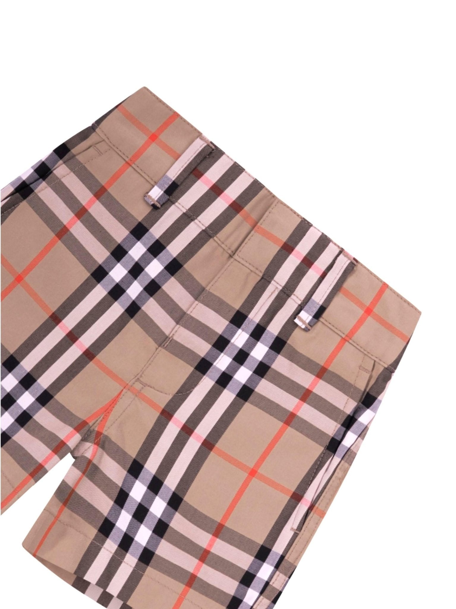 Shorts per neonati Burberry Kids beige con caratteristico motivo Vintage Check all - over - Rubino Kids