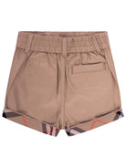 Shorts per neonati Burberry Kids beige con risvolto Check - Rubino Kids