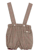 Shorts per neonato A'lapage marroni con bretelle - Rubino Kids