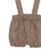 Shorts per neonato A'lapage marroni con bretelle - Rubino Kids
