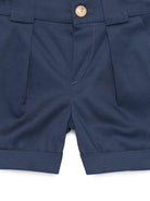 Shorts per neonato Balmain Kids blu con passanti per cintura - Rubino Kids