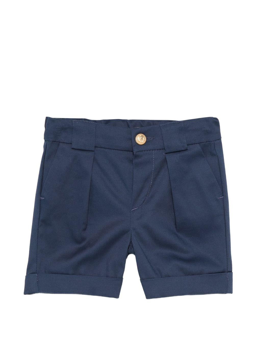 Shorts per neonato Balmain Kids blu con passanti per cintura - Rubino Kids
