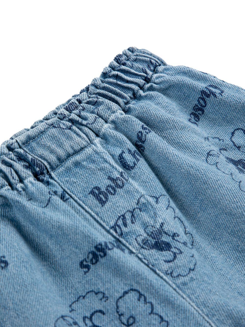 Shorts per neonato Bobo Choses denim con stampa grafica all - over - Rubino Kids