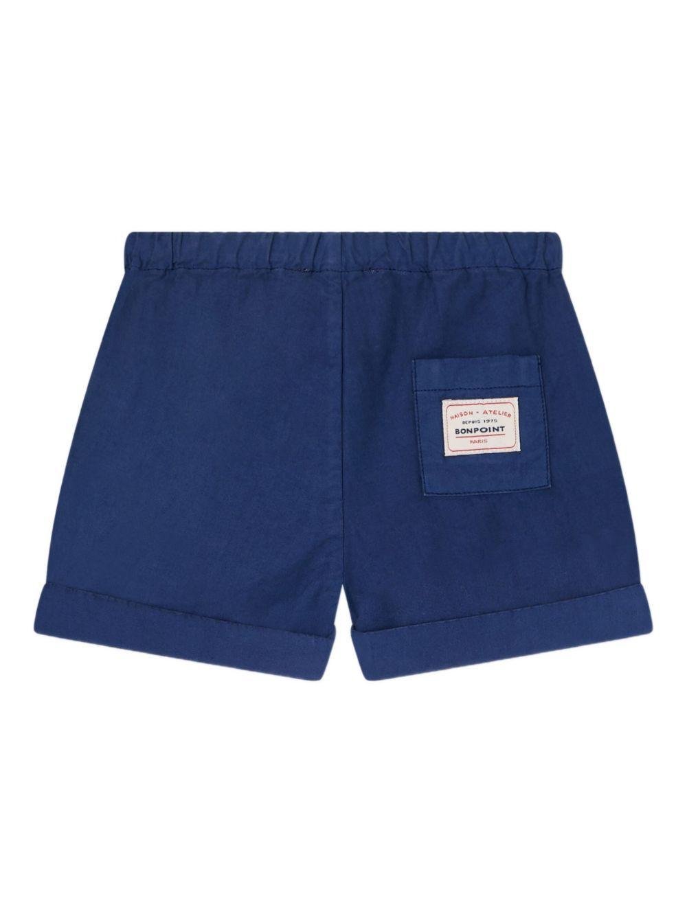 Shorts per neonato Bonpoint blu con vita elasticizzata - Rubino Kids