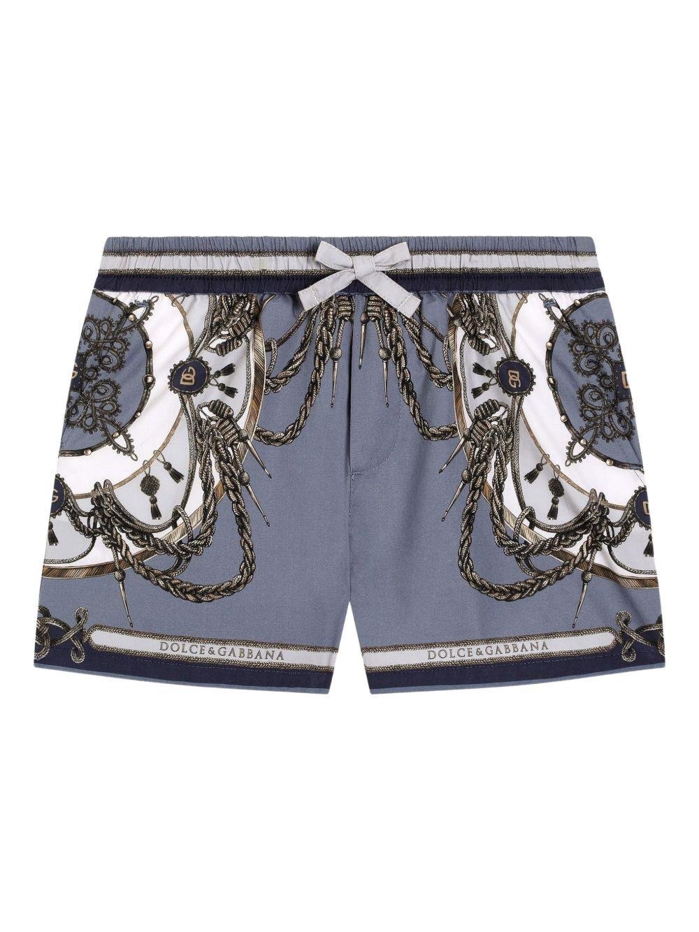 Shorts per neonato Dolce & Gabbana Kids blu con vita elasticizzata - Rubino Kids