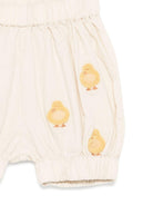 Shorts per neonato Donsje beige con ricamo con pulcini - Rubino Kids