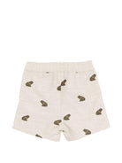 Shorts per neonato Donsje beige con ricamo rane all - over - Rubino Kids