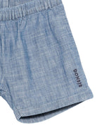 Shorts per neonato Donsje denim con vita elasticizzata - Rubino Kids