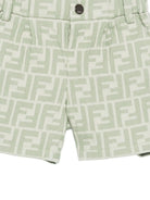 Shorts per neonato Fendi Kids verde con stampa monogramma FF all - over - Rubino Kids