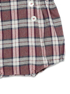 Shorts per neonato Mariella Ferrari bordeaux e bianco con motivo a quadri - Rubino Kids