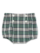 Shorts per neonato Mariella Ferrari verde e bianco con motivo a quadri - Rubino Kids