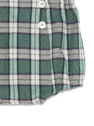 Shorts per neonato Mariella Ferrari verde e bianco con motivo a quadri - Rubino Kids